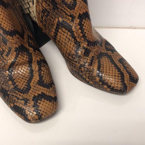 Freda Salvador Charm Snake and Croc Ankle Boots - Picture 5 of 12